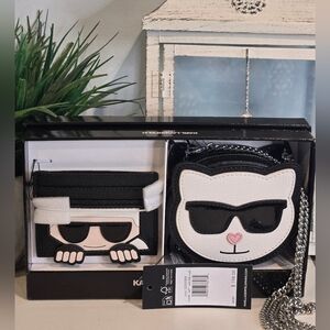 Karl Lagerfeld Pouchette Crossbody Bag & Card Holder